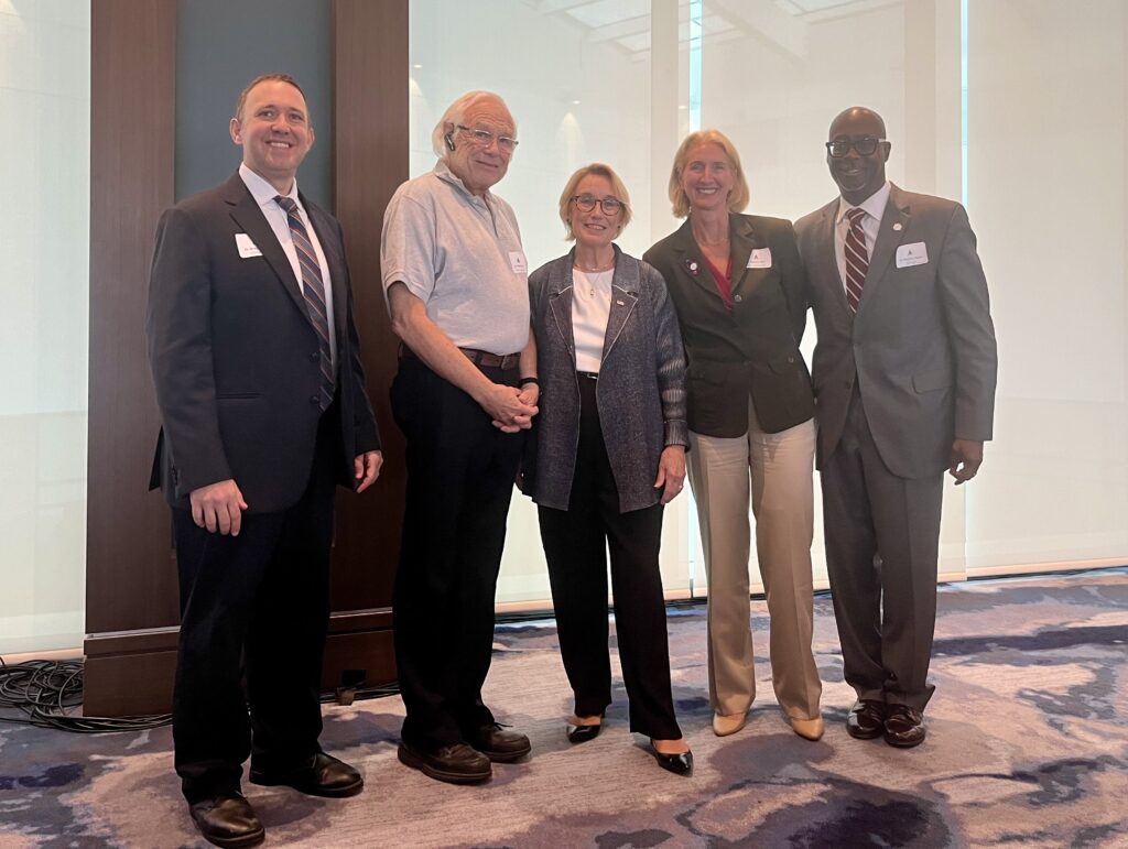 (pictured left to right) Dr. Brian Hurley (ASAM President), Dr. C. Frederick Lord, Senator Maggie Hassan, Dr. Audrey Kern, and Dr. Stephen Taylor (ASAM President-Elect)